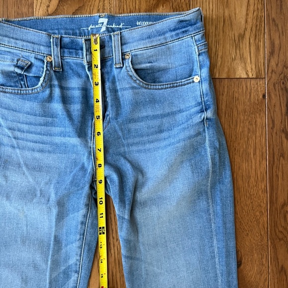 7 For All Mankind Roxanne Ankle Raw Hem Women's Blue Jeans - Picture 6 of 8